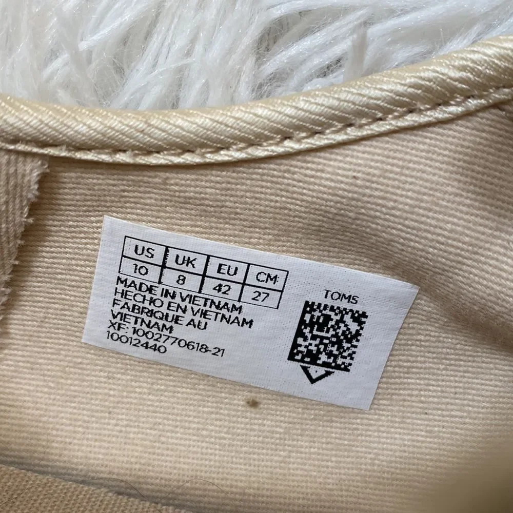 Toms Tan Carmel Corduroy Lace Up Sneakers Sz 10